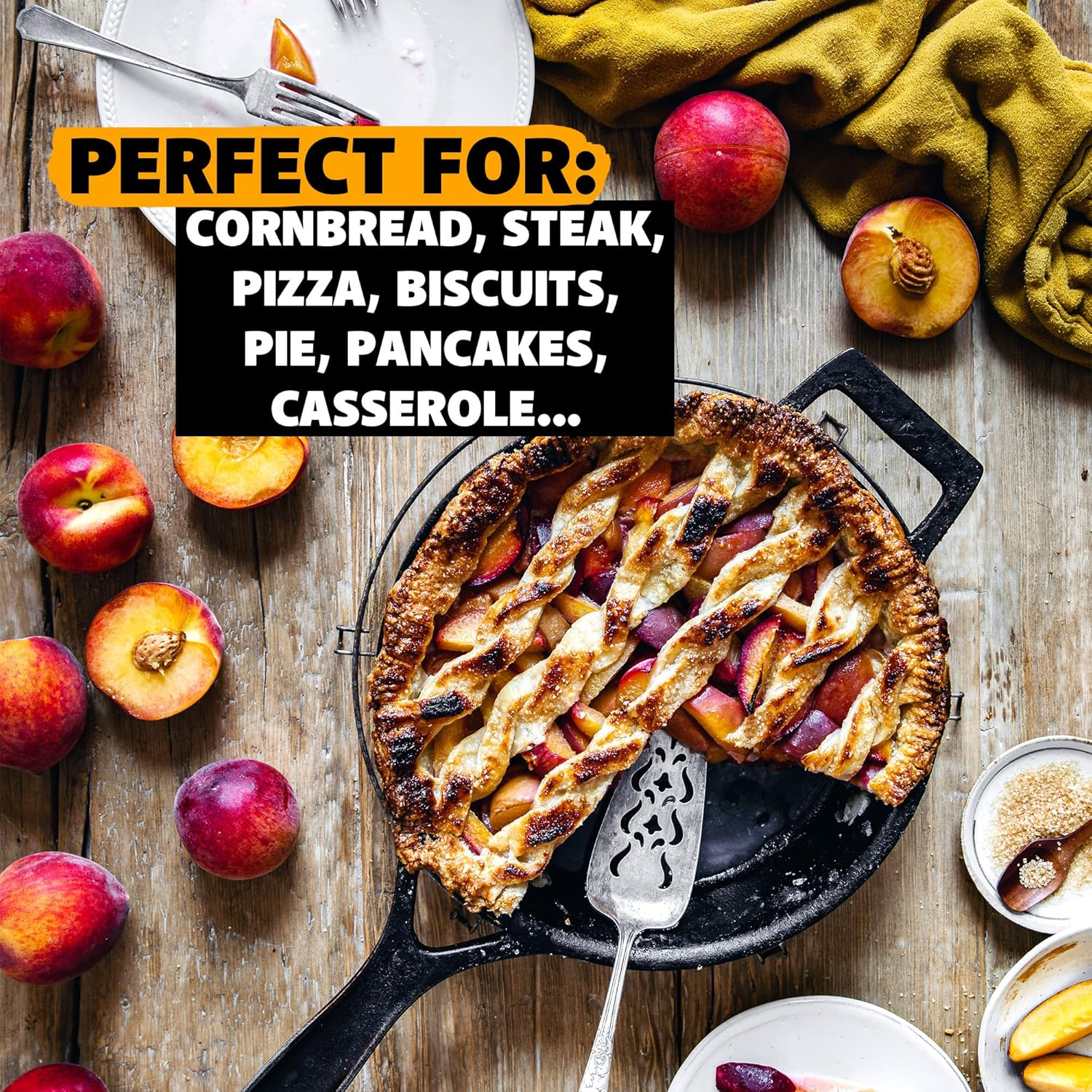 Stargazer 12-Inch Cast Iron Skillet | Made in USA, Seasoned, Even Heat Distribution, Easy to Clean, Smooth Nonstick Finish for Grilling, Frying, Sauteing, Searing, Baking image number 6