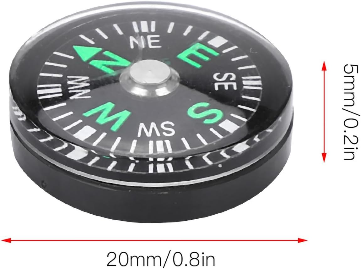 Watris Veiyi Pack of 12 20 Mm Mini Compass, Compass, Small, for Hiking, Camping, Outdoor Activities Accessories image number 6