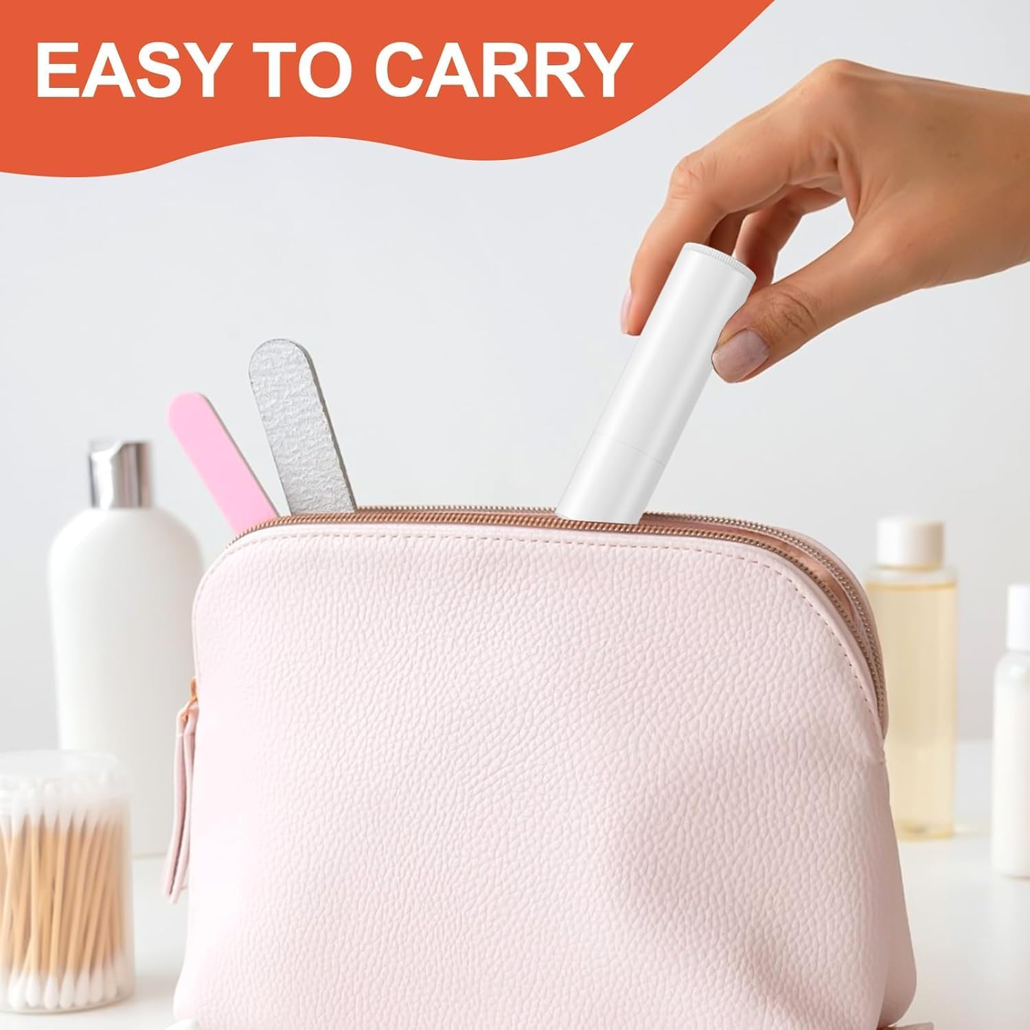 Empty Lipstick Container Lip Gloss Tubes, 24Pcs Travel Lip Balm Tube Containers, round Bottle Lipstick Container with Cap, round Plastic Lips Balm Tube, White image number 4