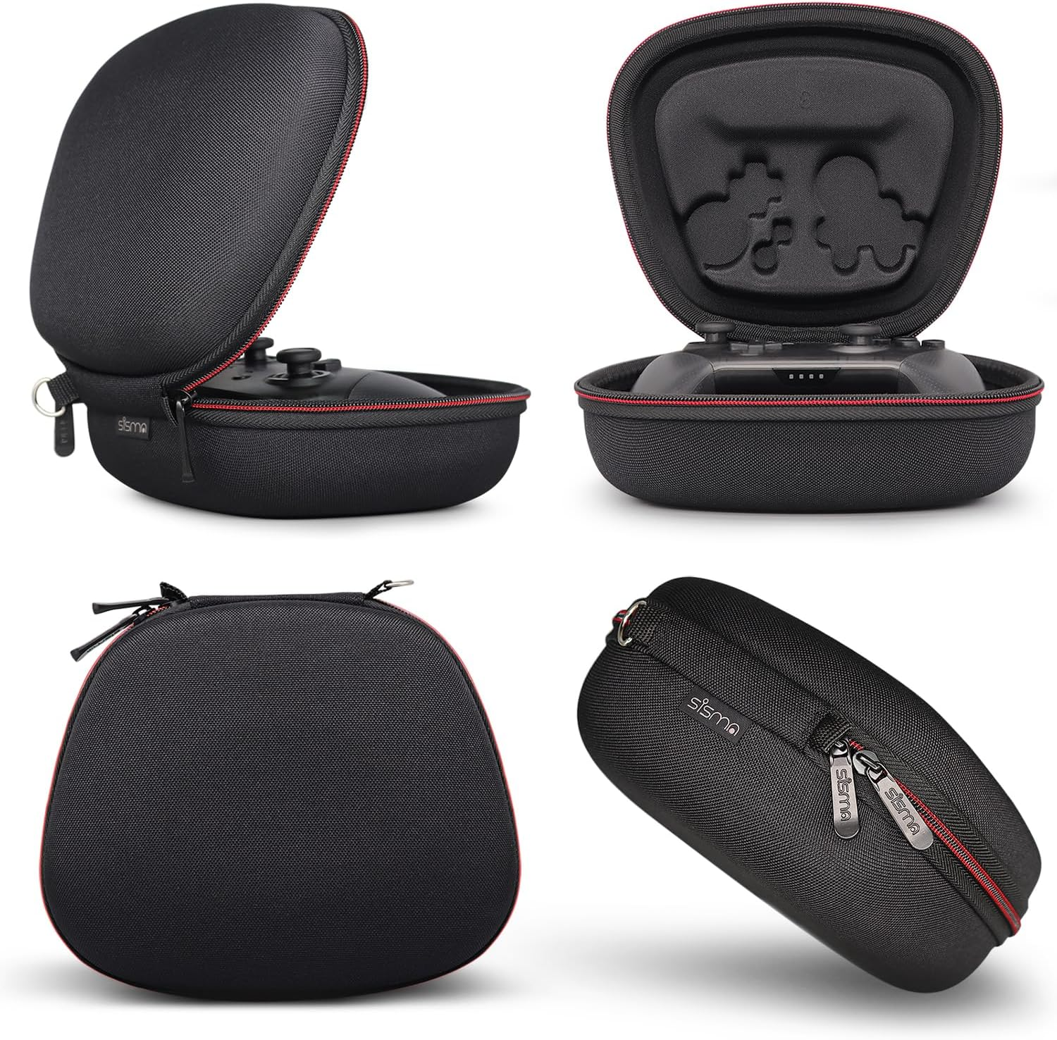 Sisma Carry Case for Switch & Switch 2 Pro Controller (2025), Hard Shell Travel Protective Case All-Around Protection Portable Carrying Bag -Black image number 2