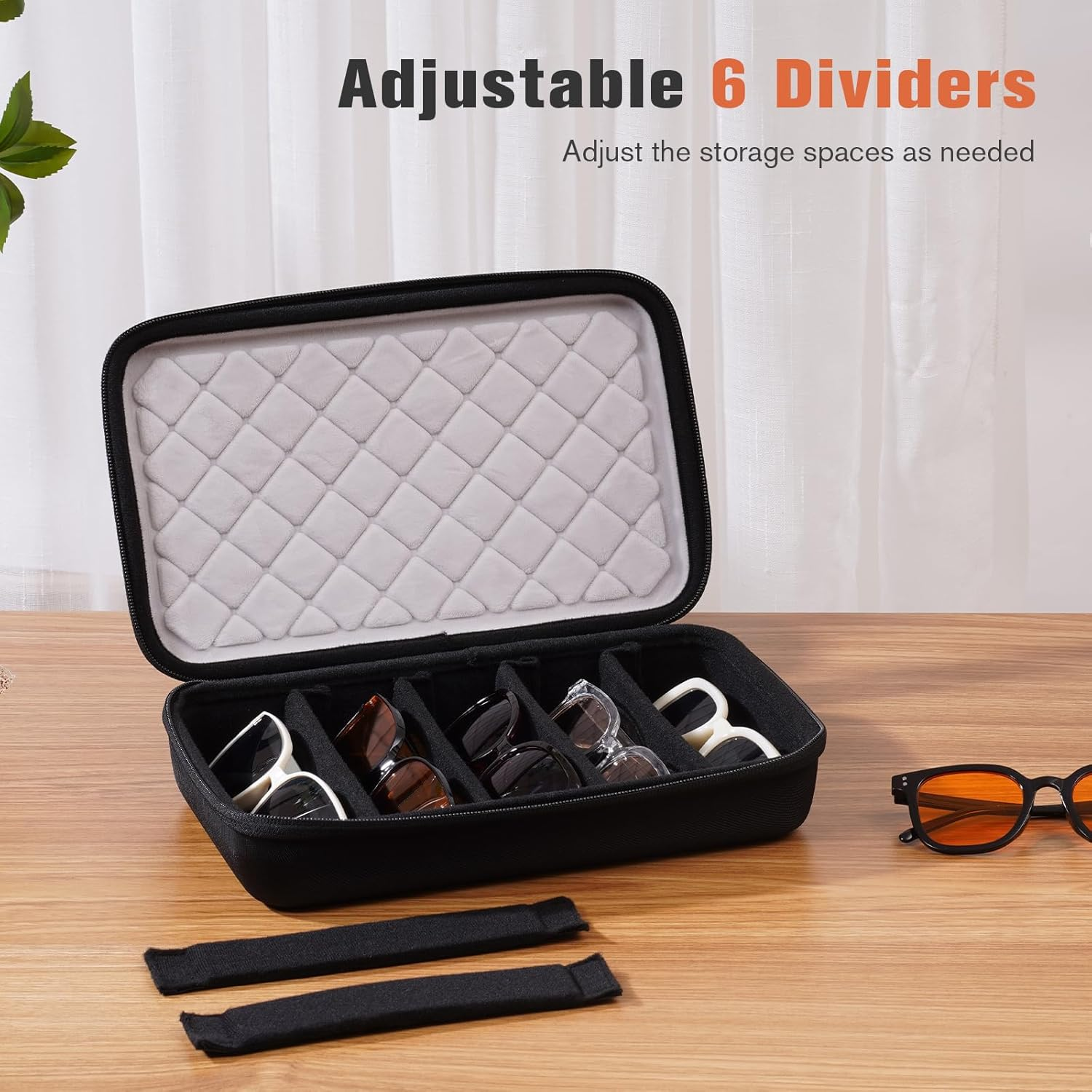 Procase Hard Shell Travel Sunglasses Organizer, Portable Muliple Glasses Case for Traveling with Adjustable Dividers, Eyeglasses Storage Box for Trip Men Women image number 2