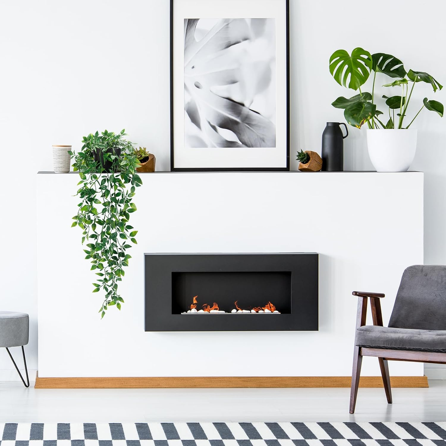 Whonline Artificial Hanging Plants Small Fake Potted Plants, Faux Plants for Indoor Outdoor Aesthetic Office Living Room Shelf Decor (1 Pack) image number 5