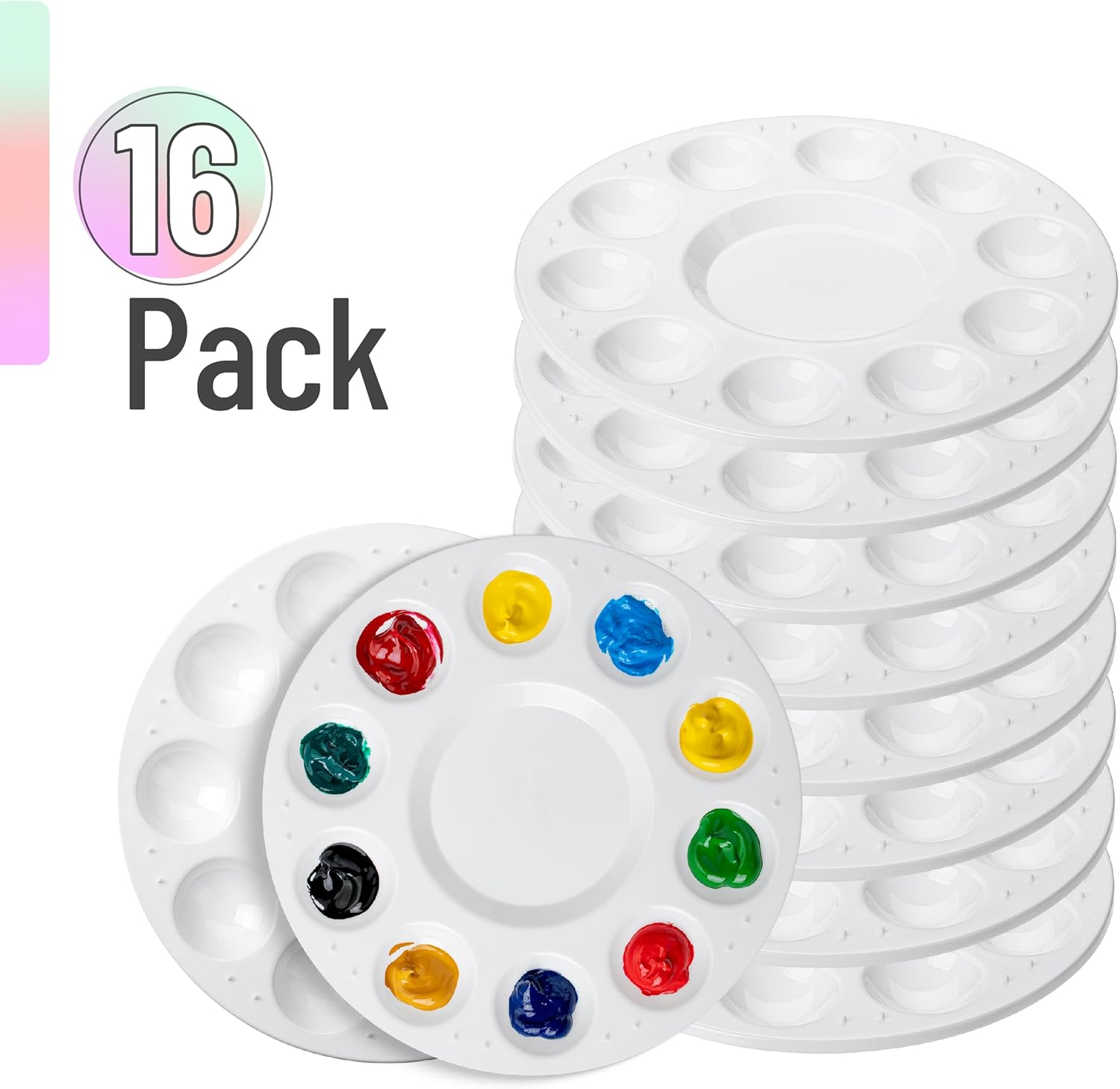 Mr. Pen- Paint Tray Palettes, 16 Pack, Paint Pallet, Paint Tray, Paint Palette Tray, Paint Supplies, Palette, Paint Holder, Painting Palette, Paint Trays for Kids, Plastic Palette image number 4