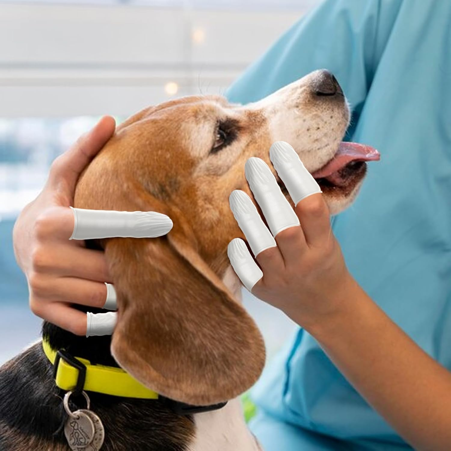 Pack of 100 Latex Finger Cots Finger Protection, Finger Cots Bandage Finger Caps, Antistatic Finger Covers, Latex Finger ​Cot,Latex Nail Cover, for Tattoo, Beauty, Cosmetics, Cleaning, Jewellery image number 5