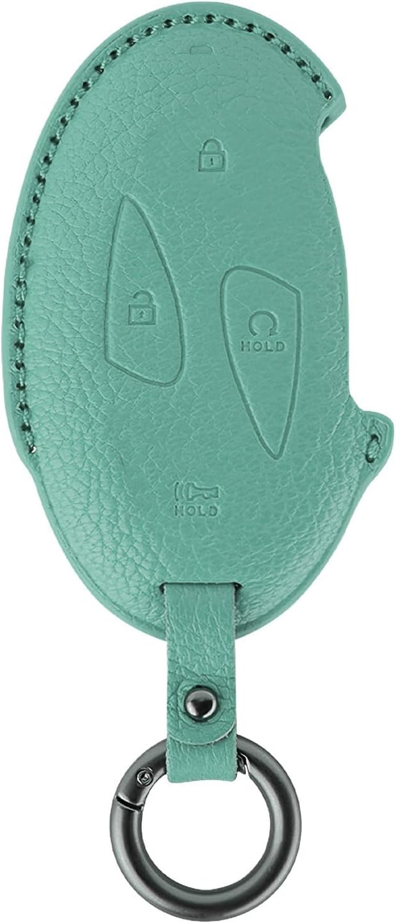 Ontto Goat Leather Car Key Fob Cover Fit for Hyundai Ioniq 5 Ioniq 6 Tucson NX4 Sante Fe Kona SX2 EV 2023 2024 2025 Smart Key Case Keyring Shell Key Holder Keychain Accessories 7 Buttons Orange