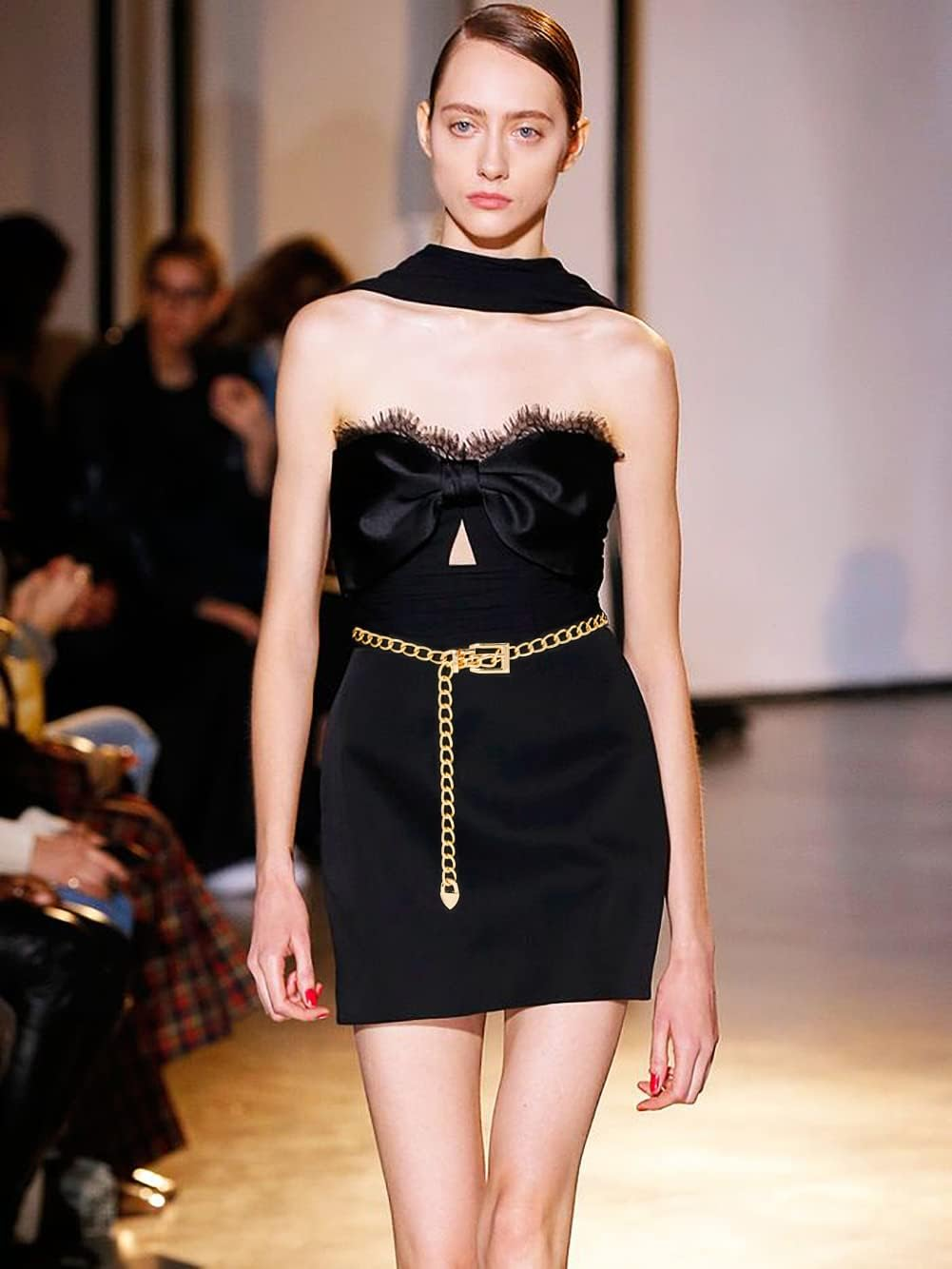 Chain Belt for Women Alloy Chunky Wasit Chain Adjustable Punk Link Belly Body Chain for Jeans Dresses image number 1