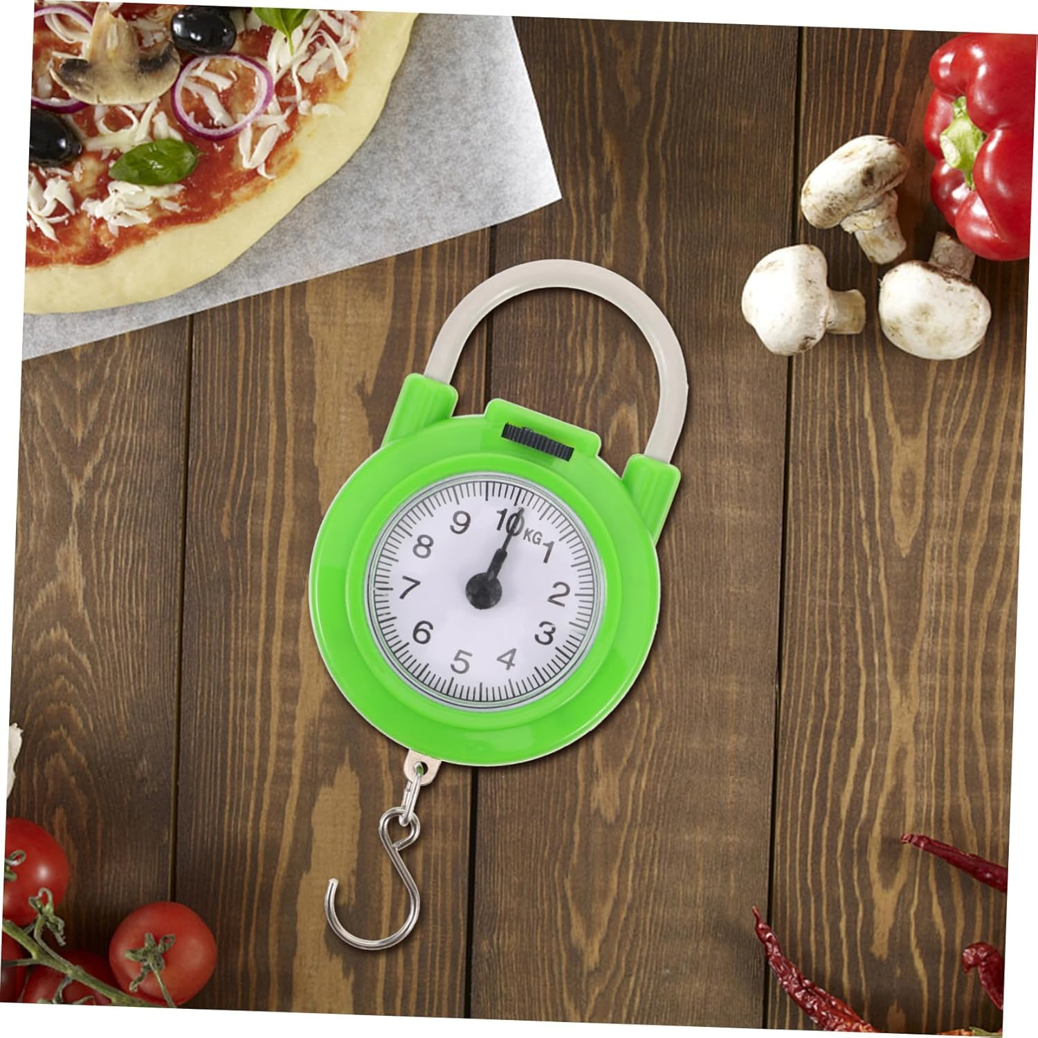 Zerodeko Portable Travel Suitcase Spring Scale with Hook, Small Manual Luggage Weight Scale in Fluorescent Green for Travel and Household Use image number 4