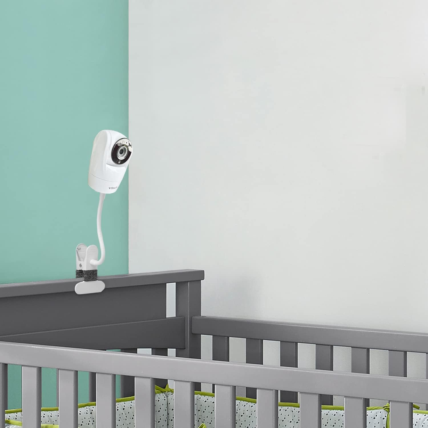 Itodos Baby Monitor Mount Clip Compatible with Vtech Baby Monitor Vtech VM901 and VM919HD, 8Inches Flexible Long Gooseneck Arm,Attach Your Baby Camera Wherever You like without Any Tools image number 2