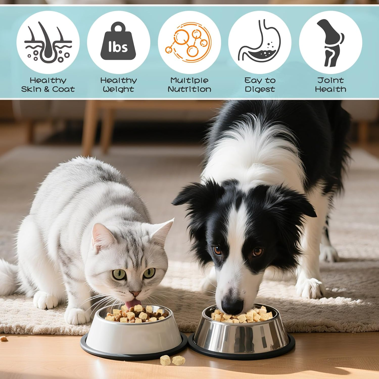 Freeze Dried Chicken Cod Pet Treats, High Protein Pet Food for Dogs Cats, Healthy Limited Ingredient Chicken Cod Fish Cube image number 2