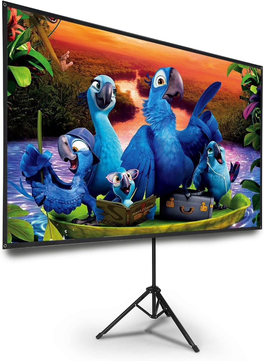 OGL 4K Portable Projector Screen with Tripod Stand, 80 Inch 16:9 Light-Weight Outdoor Movie Screen, Mobile and Compact, Easy Setup and Carrying, Projection Screen with 1.2 Gain Density Fiber, Idea for Home Cinema, Tours, Exhibitions, Meeting image number 5