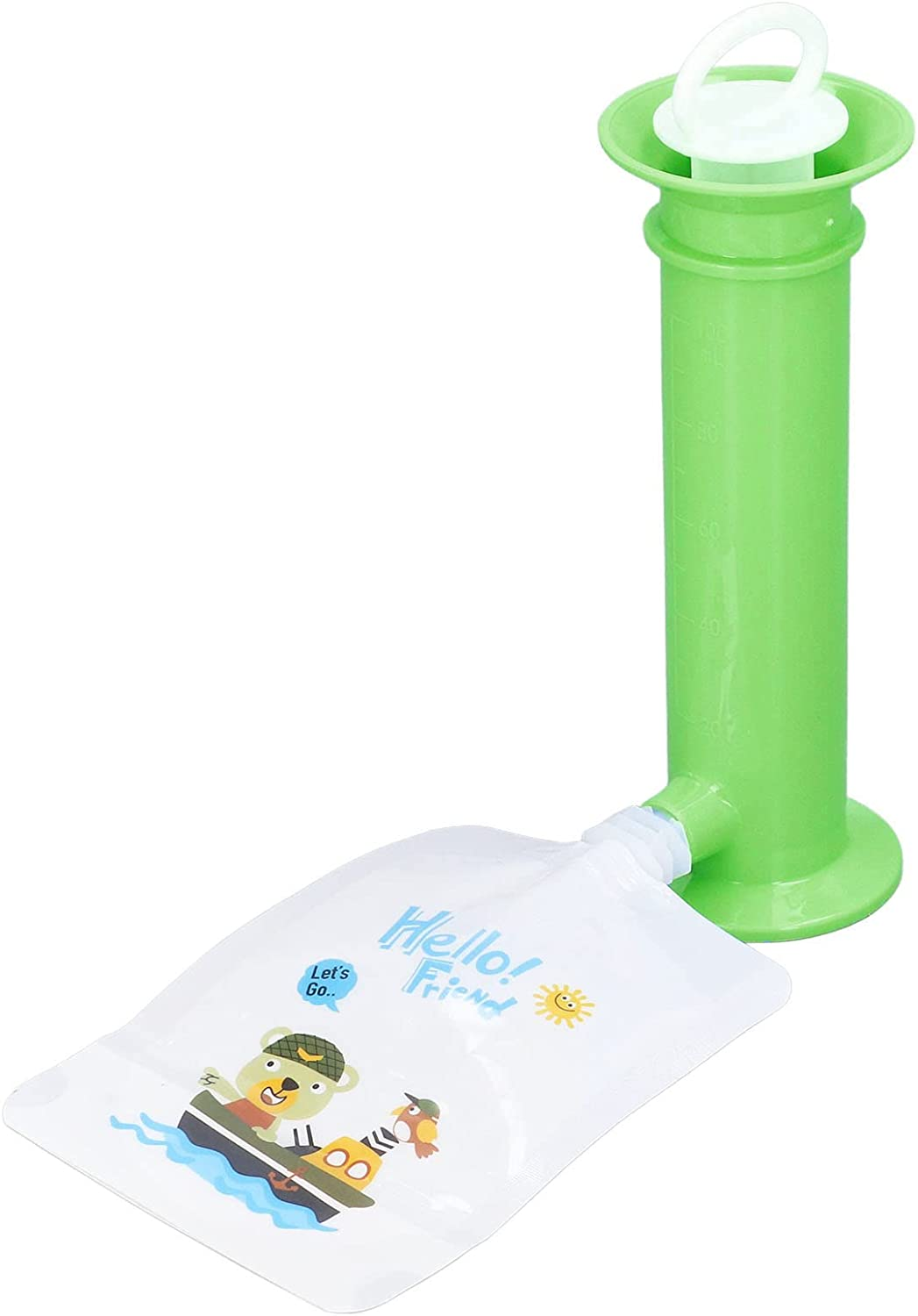 Fafeicy Baby Food Pouch, ABS Reusable Pure Color Pouches, Toddler Fruit Squeeze Puree Filler, with Leakage Proof Double Zipper(Green) image number 6