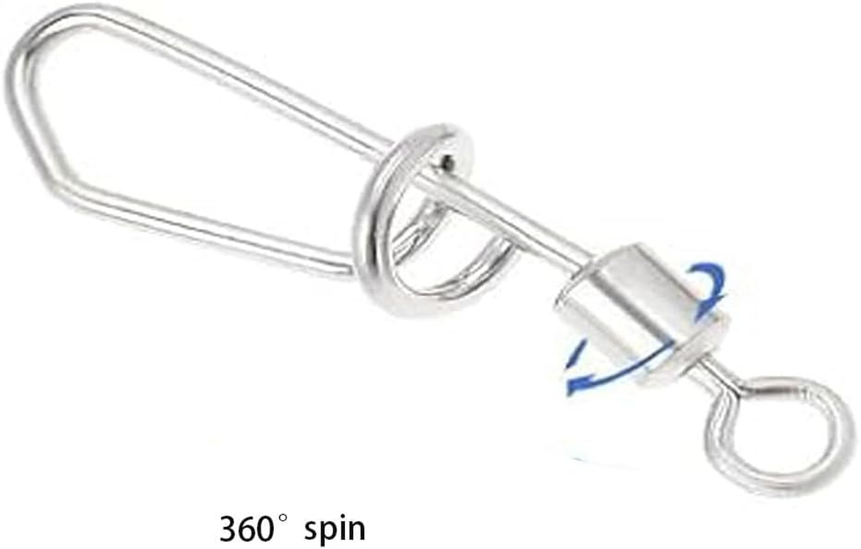 THJOPOKEEL 50Pcs Fishing Swivels Snaps 2# 4# 6# 8# 10# Ball Bearing Swivel Copper Stainless Steel Alloy Snap Swivel Fishing Swivels Snaps Lure T Shaped Swivel Line Connector image number 1