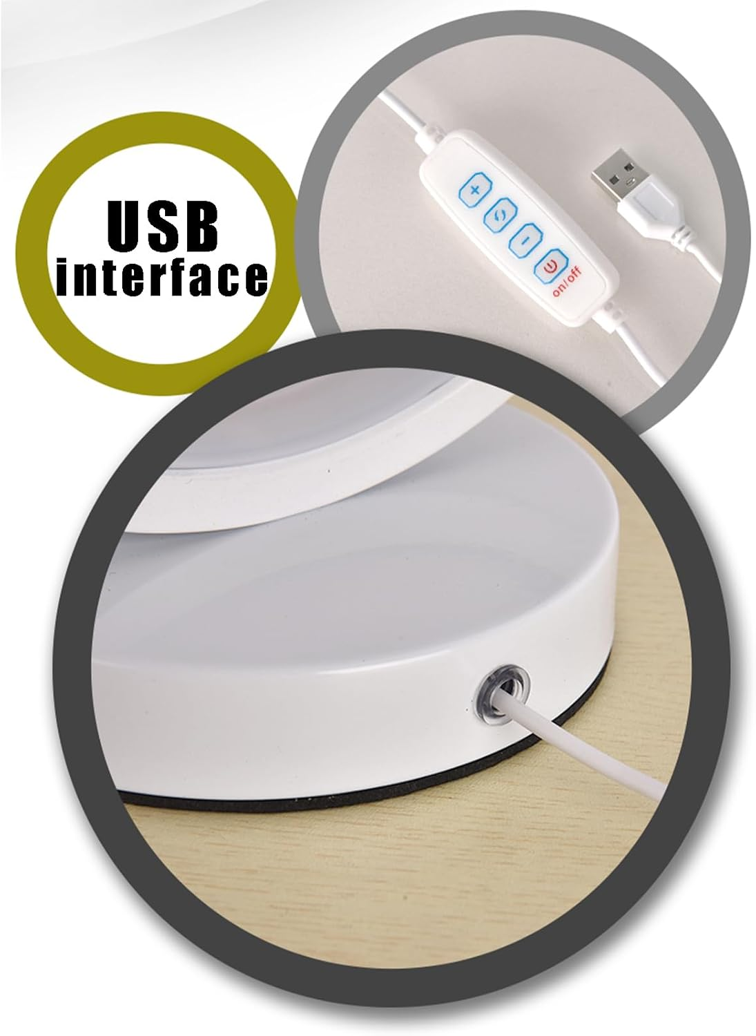 Small Modern Bedside Table Lamp, LED round Bedside Night Light, 3 Color Temperatures and 10 Brightness Levels, 7.87'' Desk Lamp for Bedroom, Living Room, Reading Lamp, Home Decoration, White - Black image number 5