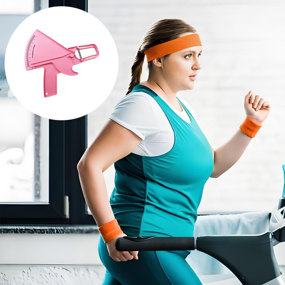 1Pcs Precision Skinfold Caliper, 0-80 Mm Professional Body Caliper, Measuring Body Fat Tester for BMI Fitness Weight Loss (Black)