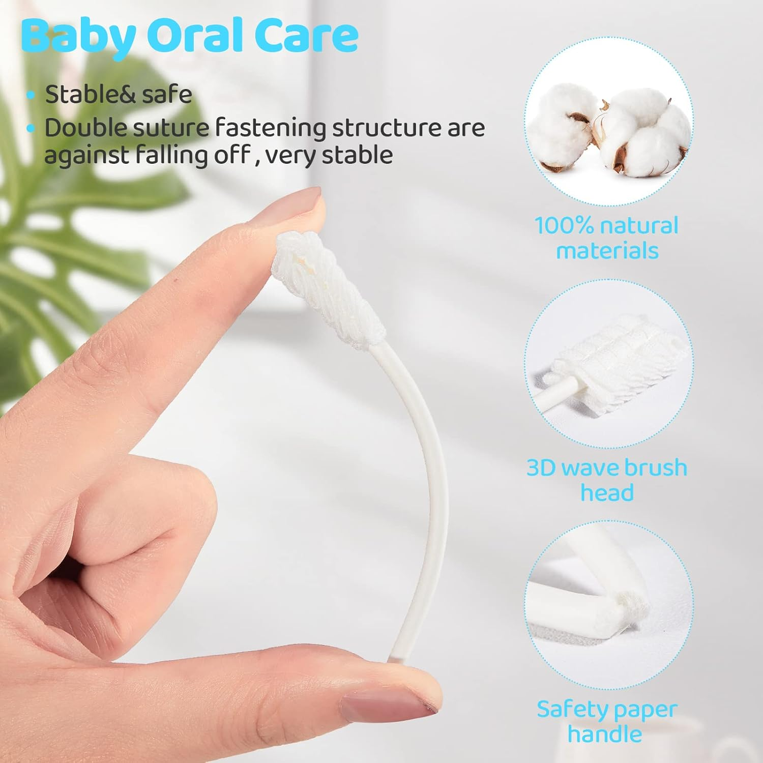 Tondiamo 100 Pcs Baby Tongue Cleaner Toothbrush Baby Oral Cleaner with 3 Pieces Finger Toothbrush for Newborn Mouth Oral Cleaning Infant for 0-36 Months image number 3