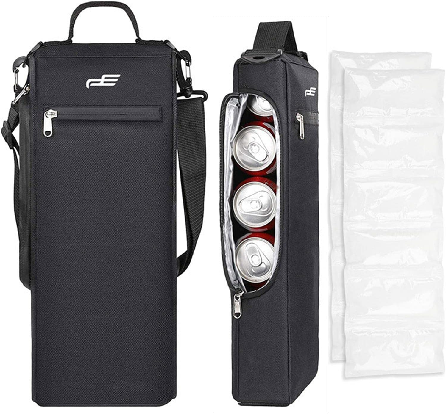Simhoa Golf Cooler Bag Insulated Cooler with Ice 6 Pack of Cans Beer Sleeve Soft or 2 Bottles Storage Bag for Sports Accessories Men image number 5