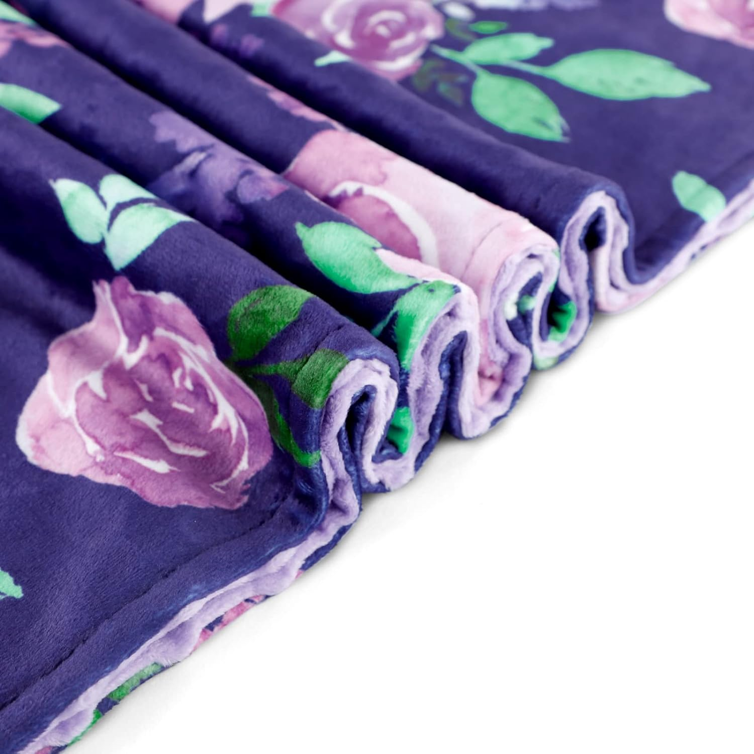 TANOFAR Baby Blanket for Girls Purple Floral Minky Blanket Super Soft Toddler Receiving Blanket with Dotted Backing 30 X 40 Inch image number 2