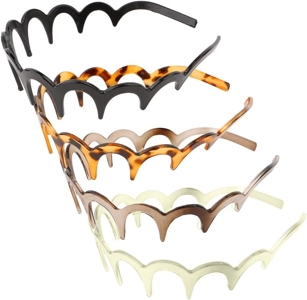 OUDQFCJ Pack of 4 Shark Teeth Hair Comb Hairband Ripple Plastic Headband Makeup Hair Band Sport Fitness Women and Girls Daily image number 3