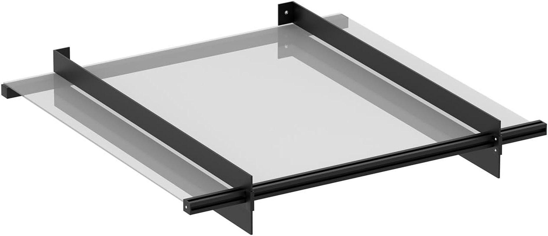 Instahut Window Awning, 1M X 1M Transparent Panel Outdoor Door Canopy Sun Shade Shelter with Black Bracket, Patio Terrace Garden Baconly Porch Shield Rain Snow Eaves Cover Protector Metal Frame