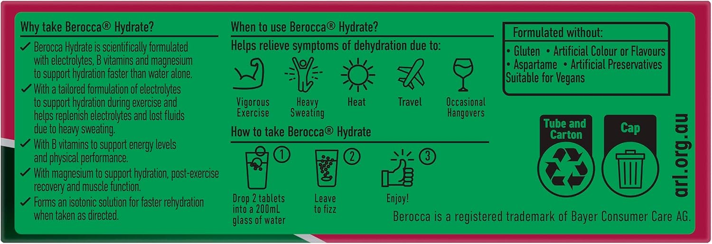 Berocca Hydrate Blackcurrant 20 Tablets