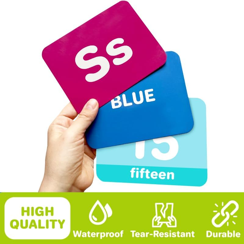 QUOKKA ABC Learning Flash Cards for Toddlers 2-4 Years - 120 Flashcards for Kids 1-2 in a Bag - Alphabet Numbers Letters Preschool Activities Ages 4-8 Speech Therapy Toys 1-3-5 Yo image number 2