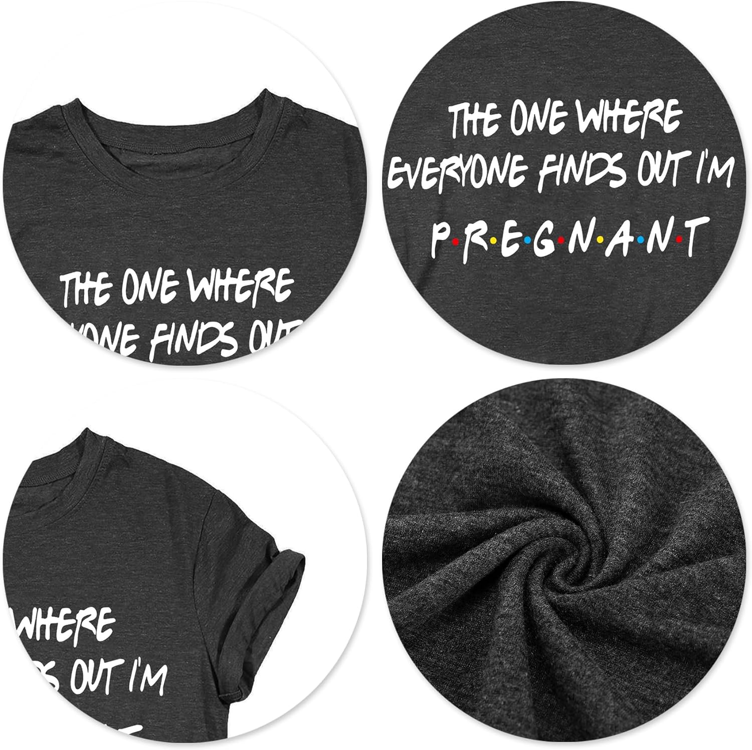 Pregnancy Announcement Shirts Women I'M Pregant T-Shirt Pregnant Mom T Shirt Funny Maternity Letter Print Tees image number 5