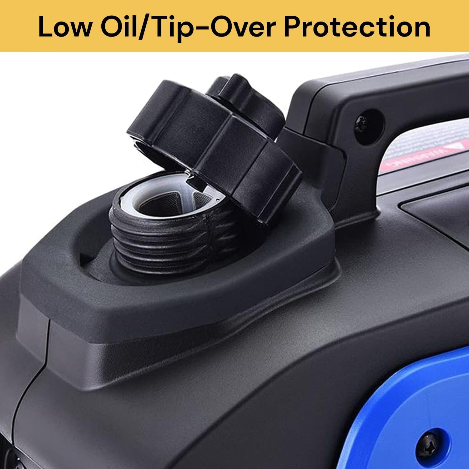 EZONEDEAL Inverter Generator for Home Use - 800W Max, 700W Rated, 100% Pure Sine Wave, Petrol, Portable Generator for Camping - Blue image number 4