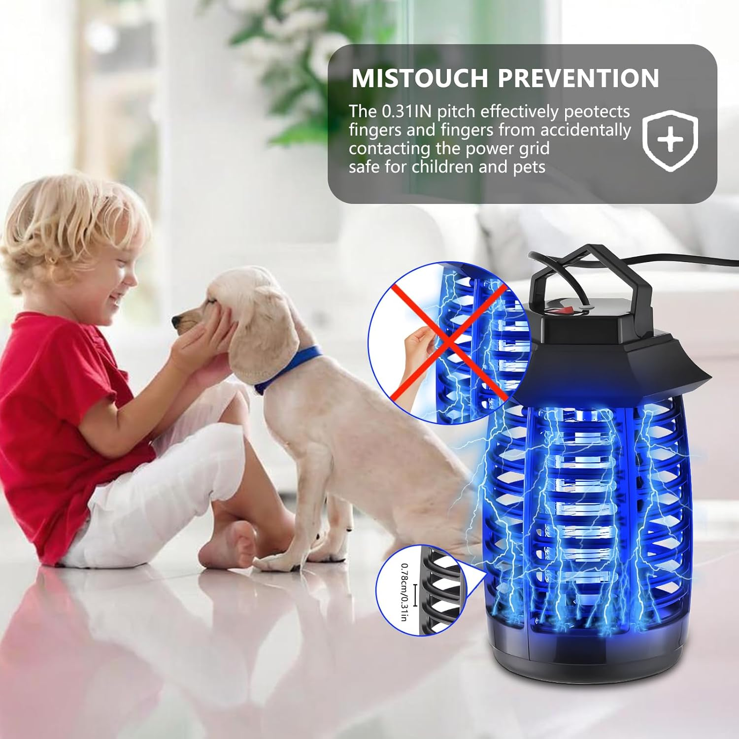 Bug Zapper, Mosquito Zapper Outdoor, 4300V High Powered Waterproof Electric Insect Trap, Plug-In Mosquito Killer, Fly Traps for Home, Kitchen, Backyard, Patio image number 1