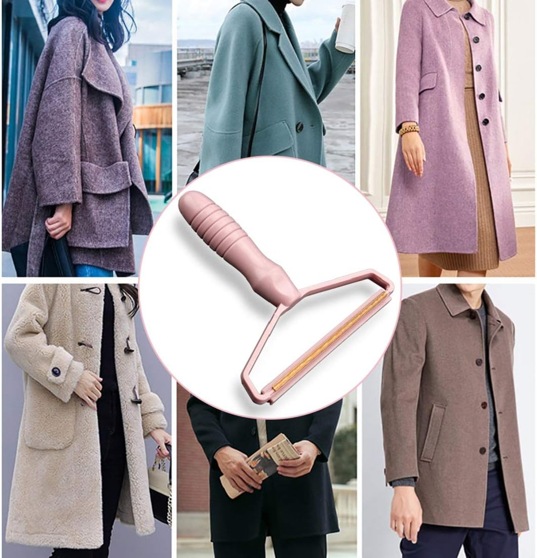 Portable Fabric Shaver, Pet Hair Remover, Manual Lint Remover, Dog Hair Remover Tool, Removing Dust from Clothing, Carpet, Furniture, Blankets, Couch Pink 1Pcs - Blue Pink 2Pcs image number 7