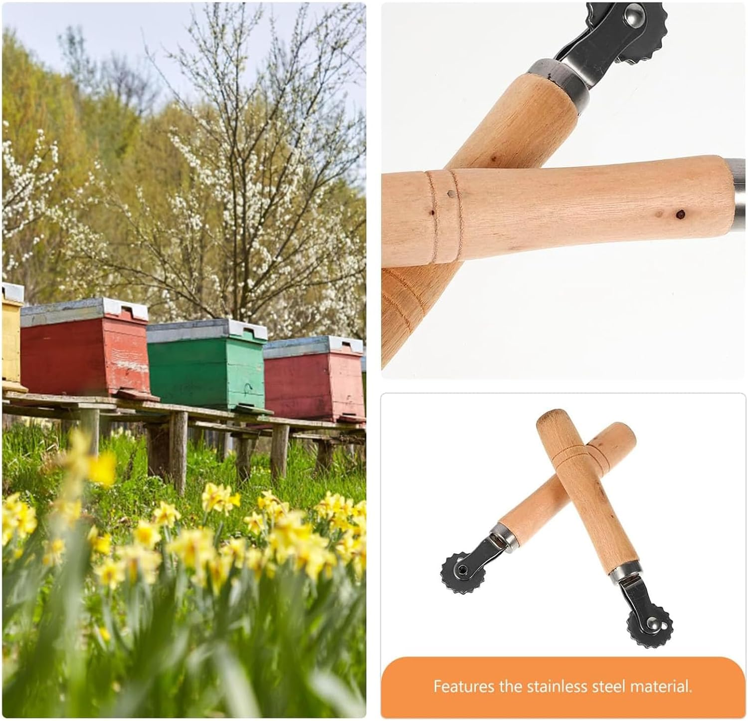 2 Pcs Thread Embedding Device for Beekeeping, Honey Wire Embedder, Spur Wire Wheel Beehive Tool, Essential Equipment for Wax image number 6