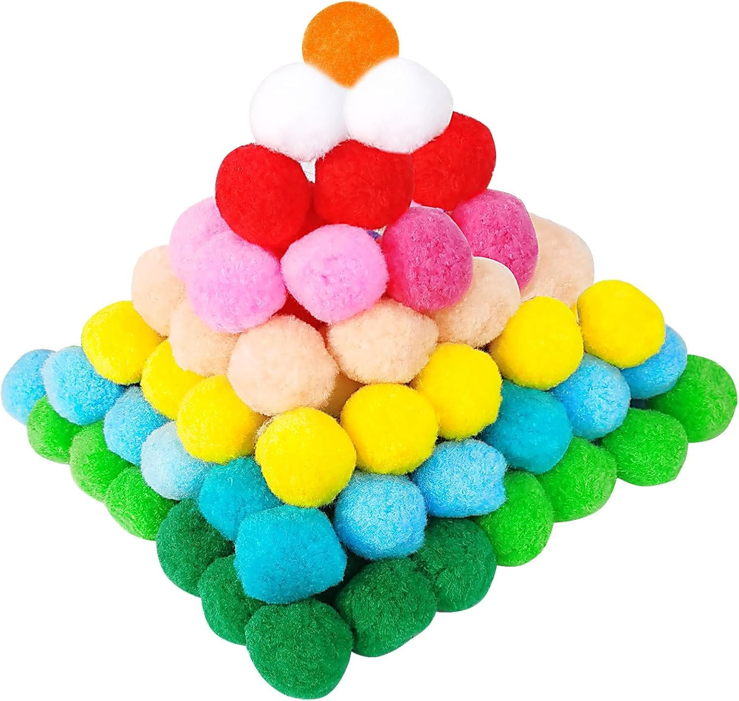 REJOECE 250 X 3 Cm Pompoms for Crafts, Pompom the Great, Pompom Colour, DIY Craft Creative Oven for Adults and Pets - 15 Colours image number 2