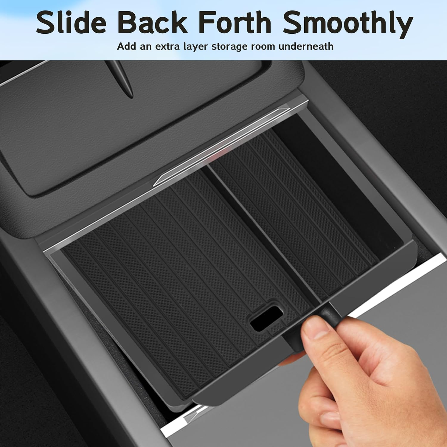 (6 PCS) Center Console Organizer Tray for 2026 2025 Tesla Model Y Juniper & 2026 to 2024 Tesla Model 3 Highland Accessories, Front Rear Storage Box with Silicone Cup Holder Insert Wireless Charger Mat image number 4