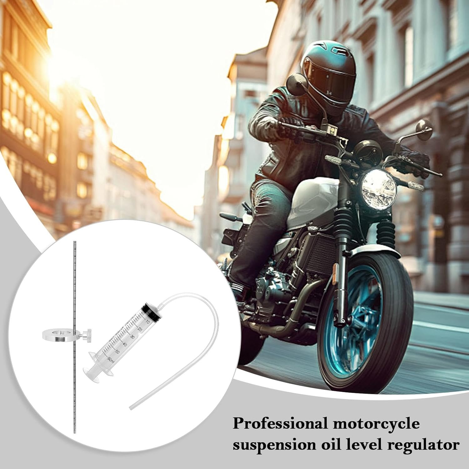 Rrlihjgu Motorcycle Fork Oil Seal Oil Driver, Fork Oil Level Tool,Precise Motorcycle Fork Tool | Sealed Automotive Equipment Tight for Youth image number 3