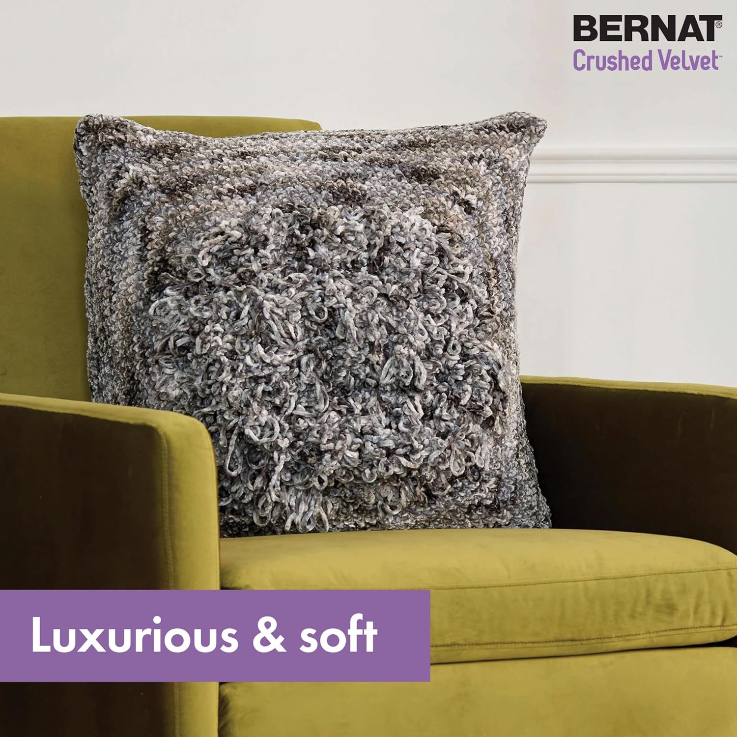 Bernat Crushed Velvet Navy Yarn - 2 Pack of 300G/10.5Oz - Polyester - 5 Bulky - 315 Yards - Knitting/Crochet image number 4