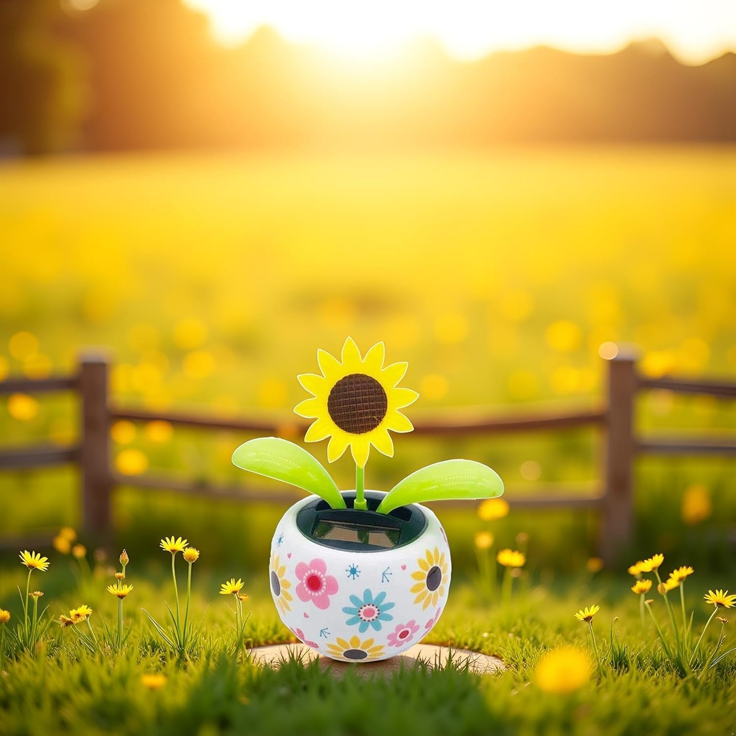 Solar Dancing Sunflower Decoration, Sunflower Solar Dancing Flower, Powered Swinging Animated Dancer Office Desk Car Decoration, Funny Ornaments