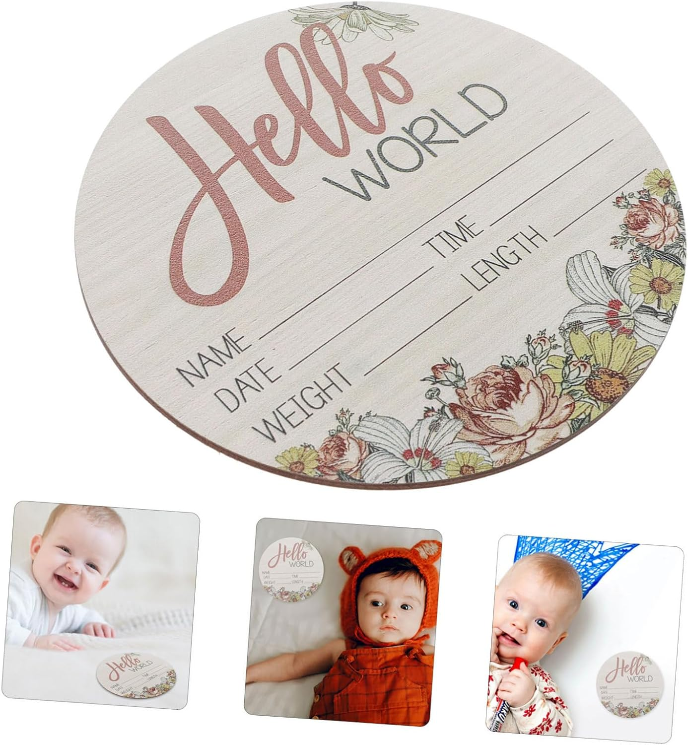 Wooden Newborn Announcement Sign Birth Photo Prop Keepsake Introduction Sign for Hospital Photography and Shower Gift image number 4