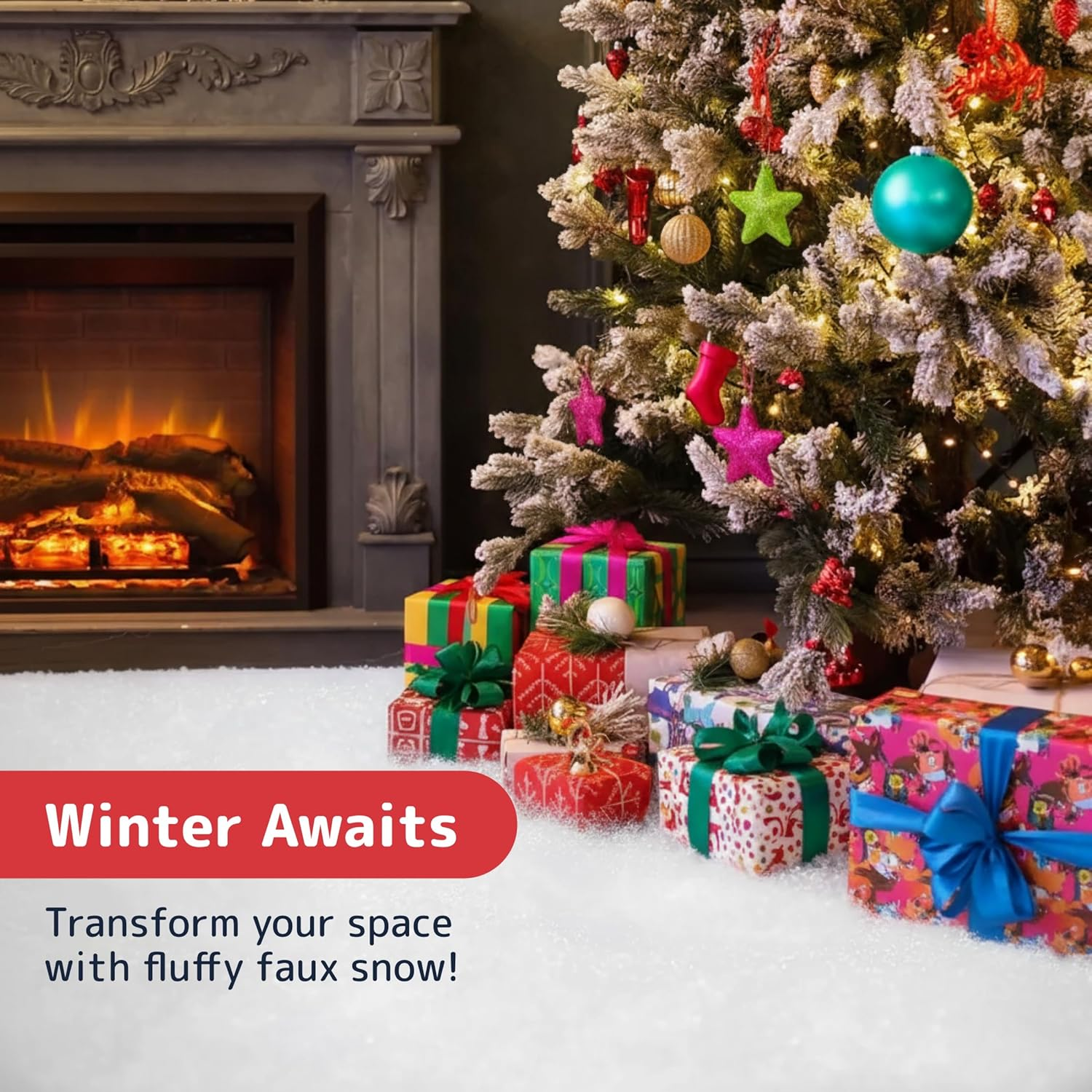 Christmas Snow Blanket Roll (2.6 X 7.8 Ft) for Christmas Decoration, Village Displays, under the Christmas Tree - Thick White Soft and Fluffy Snow Cover for Holiday Decor and Winter Displays image number 5