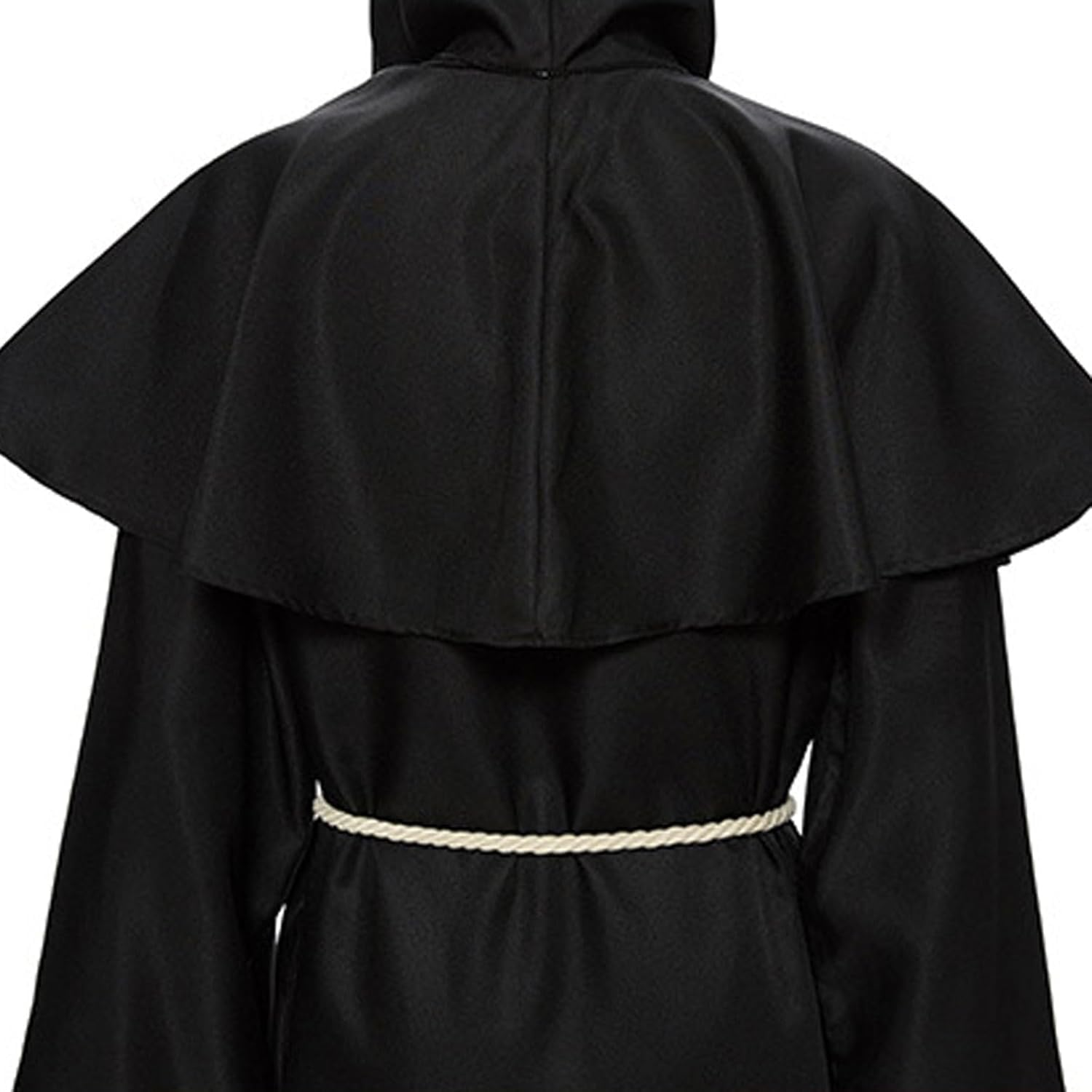 Medieval Costume Halloween Costumes Men Witch Hooded Robe Cloak Vampire Cape with Hood image number 4