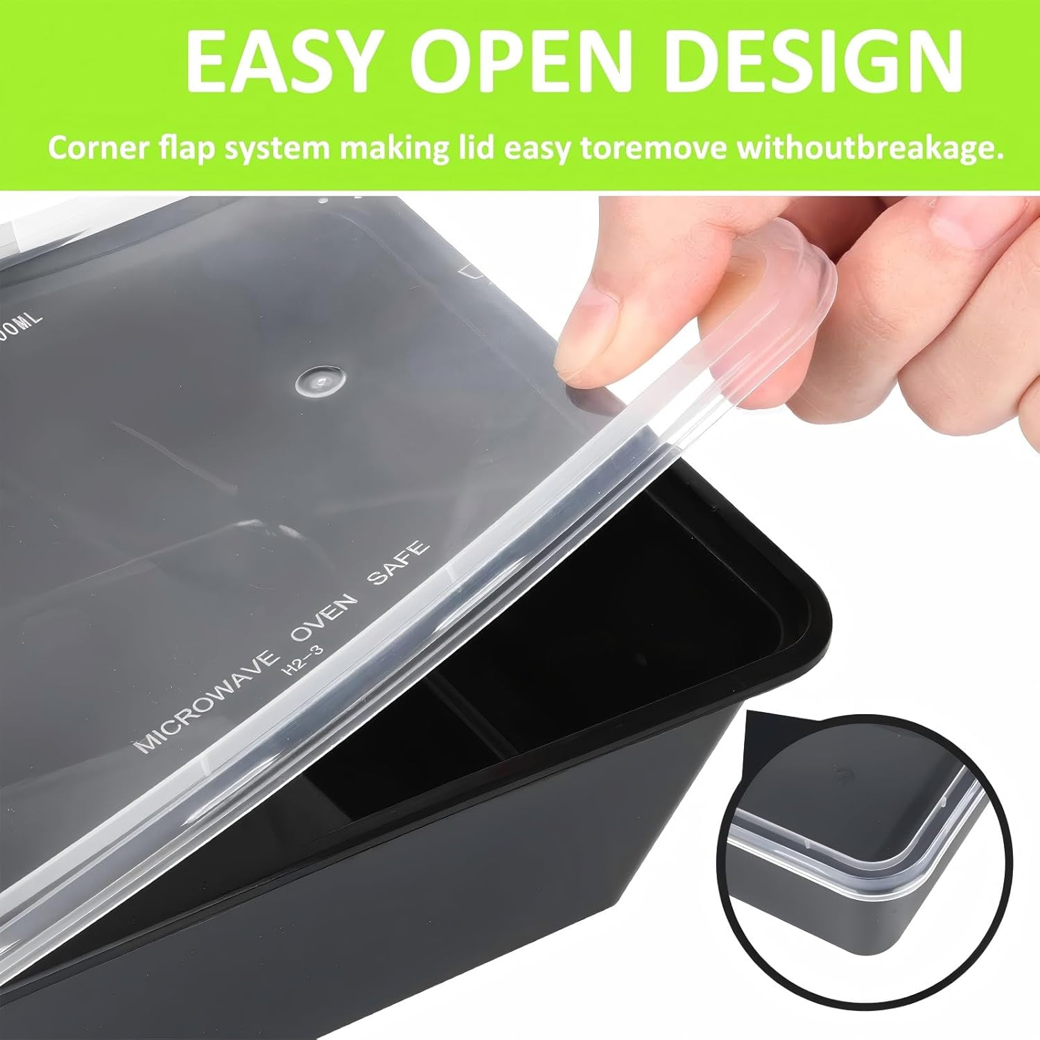 25 Pack (50-Piece) 750ML Meal Prep Containers Reusable with Lids, Sturdy Leakproof & Food Safe, Microwave, Freezer, Dishwasher Safe Food Prep Containers, to Go Take Out Plastic Food Storage image number 5