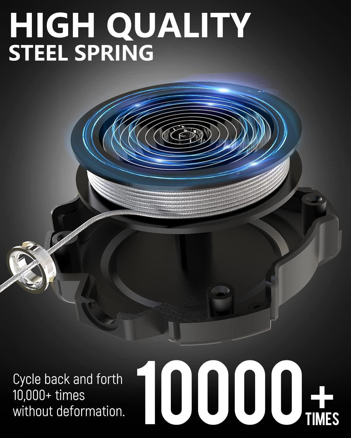 LIUGX 2 Pack Retractable Keychain, Heavy Duty Carabiner Key Chains, 10,000+ Rebound, Impact Resistance ID Badge Reels with 31.5&rdquo; Wire Rope and Key Ring, up to 8Oz, Aluminum Ring, Carbon Fiber-Texture - Gold image number 2