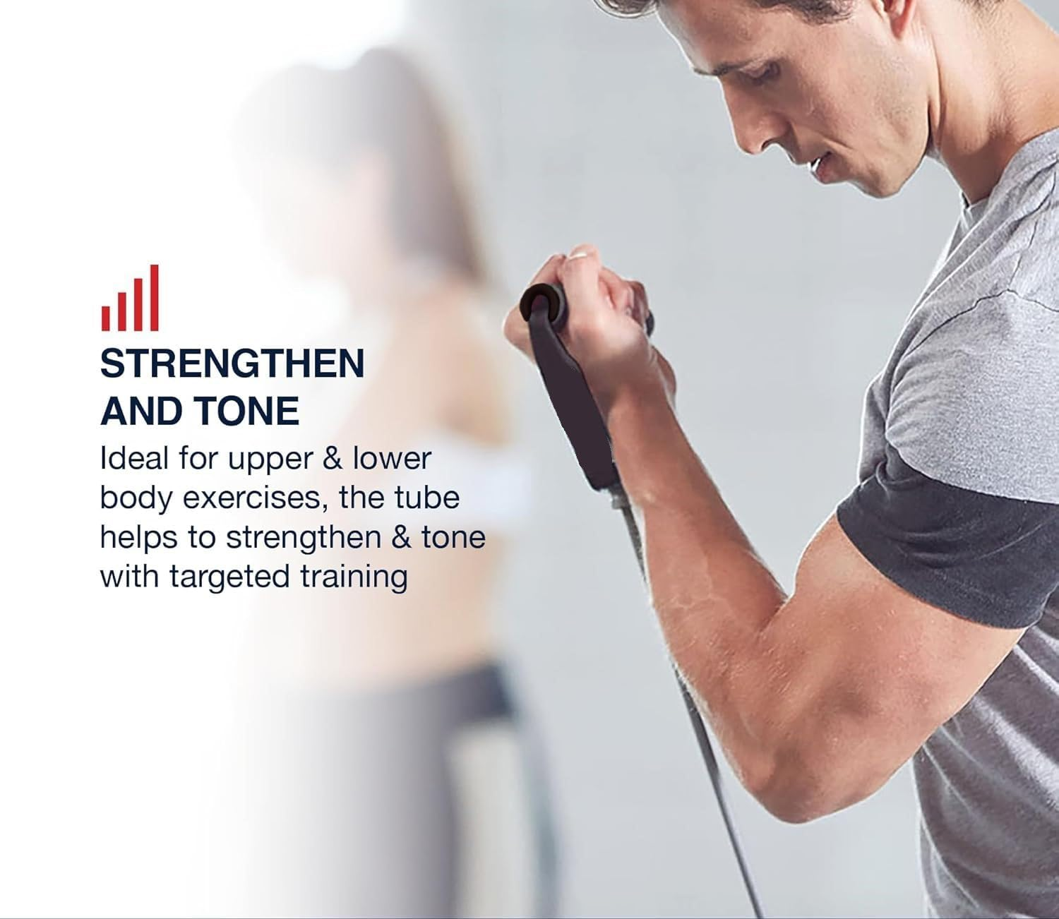 Resistance Tube Full Body Workout, Warm-Up & Strength Training Resistance Bands with Handles, Non-Slip Stretch Bands for Exercise, Fitness Bands for Men & Women image number 3