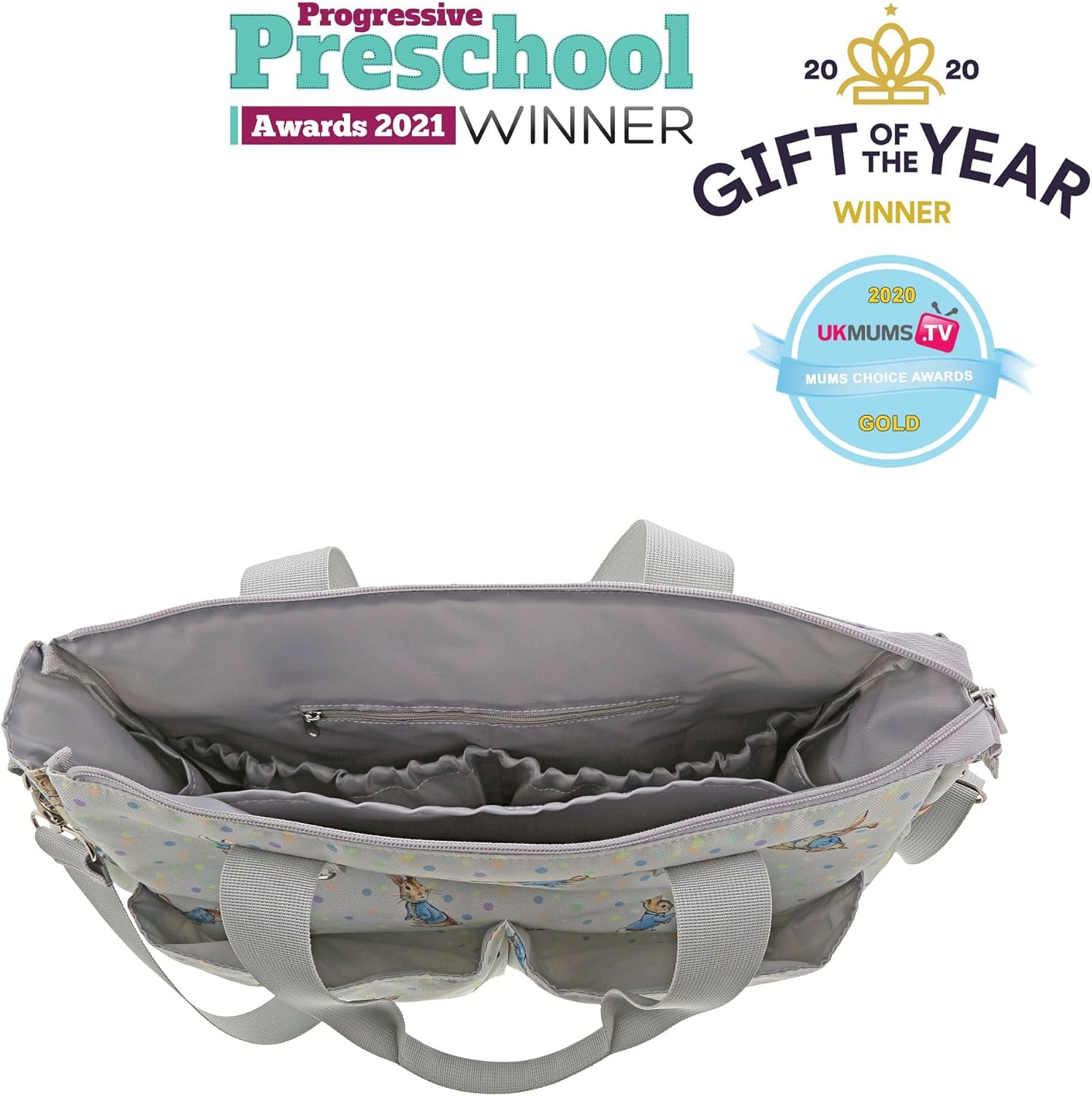 Beatrix Potter Peter Rabbit Nappy Bag, Gray, 39Cm image number 2