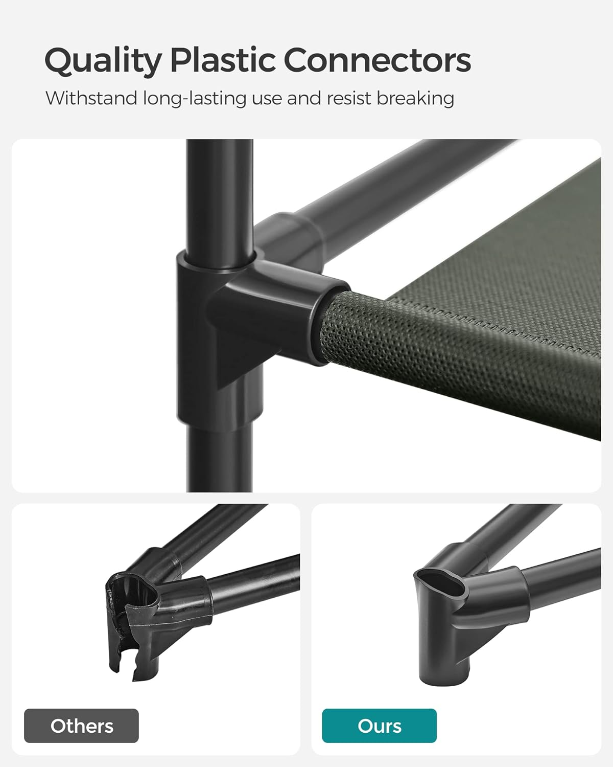 SONGMICS Closet Wardrobe, Portable Closet for Bedroom, Clothes Rail with Non-Woven Fabric Cover, Clothes Storage Organizer, 59 X 17.7 X 69 Inches, 12 Compartments, Sage Green ULSF003C02 - Grey image number 7