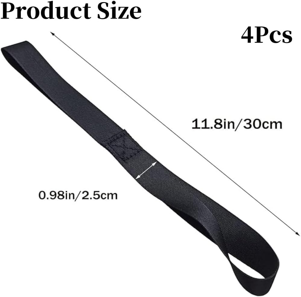Soft Loop Tie down Straps, 4Pack Heavy Duty Tie down Loops for Securing ATV, UTV, Motorcycles, Scooters, Dirt Bikes Equipment Black Soft Loops Black image number 5