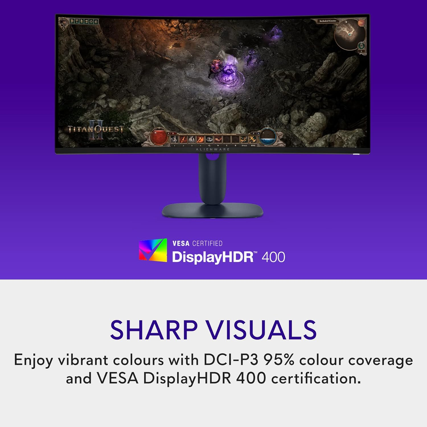 Alienware 34 240Hz QD-OLED Curved Gaming Monitor - AW3425DW - 34.2-Inch WQHD (3440 X 1440) 240Hz 0.03Ms Display, 1800R Curve, AMD Freesync Premium Pro, VESA Adaptivesync, VESA Displayhdr Trueblack 400 image number 4