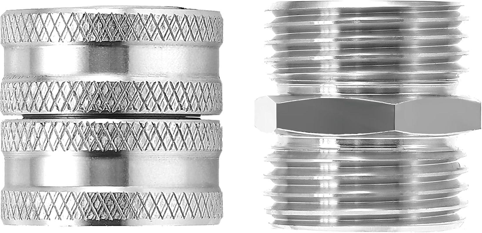 Garden Hose Adapter, Male to Male, Female to Female, 3/4 Inch Stainless Steel Connector, 4-Pack with Extra 4 Washers image number 3