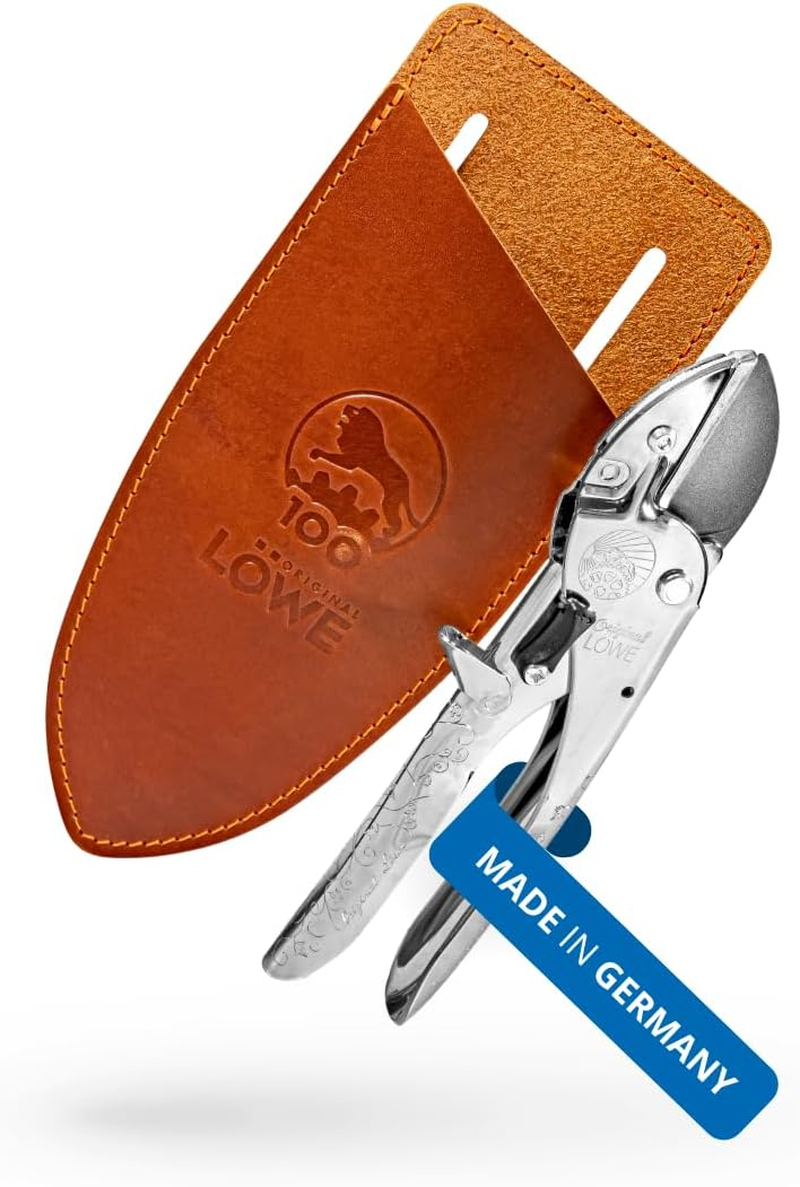 Original L&Ouml;WE 1, 100 Year Anniversary Edition - Professional Garden Shears Anvil Shears 1,100 Made of Metal with Stainless Steel Blade Together with Handmade Leather Holster image number 2