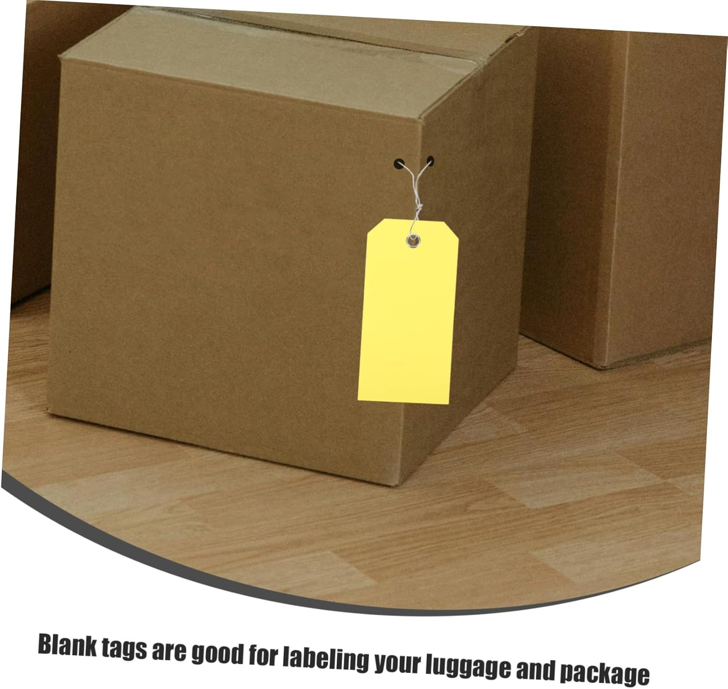 OFFSCH 100Pcs Blank PVC Luggage Tags Cute Luggage Tag Suitcase Bag Yellow Travel Essentials Plastic image number 3