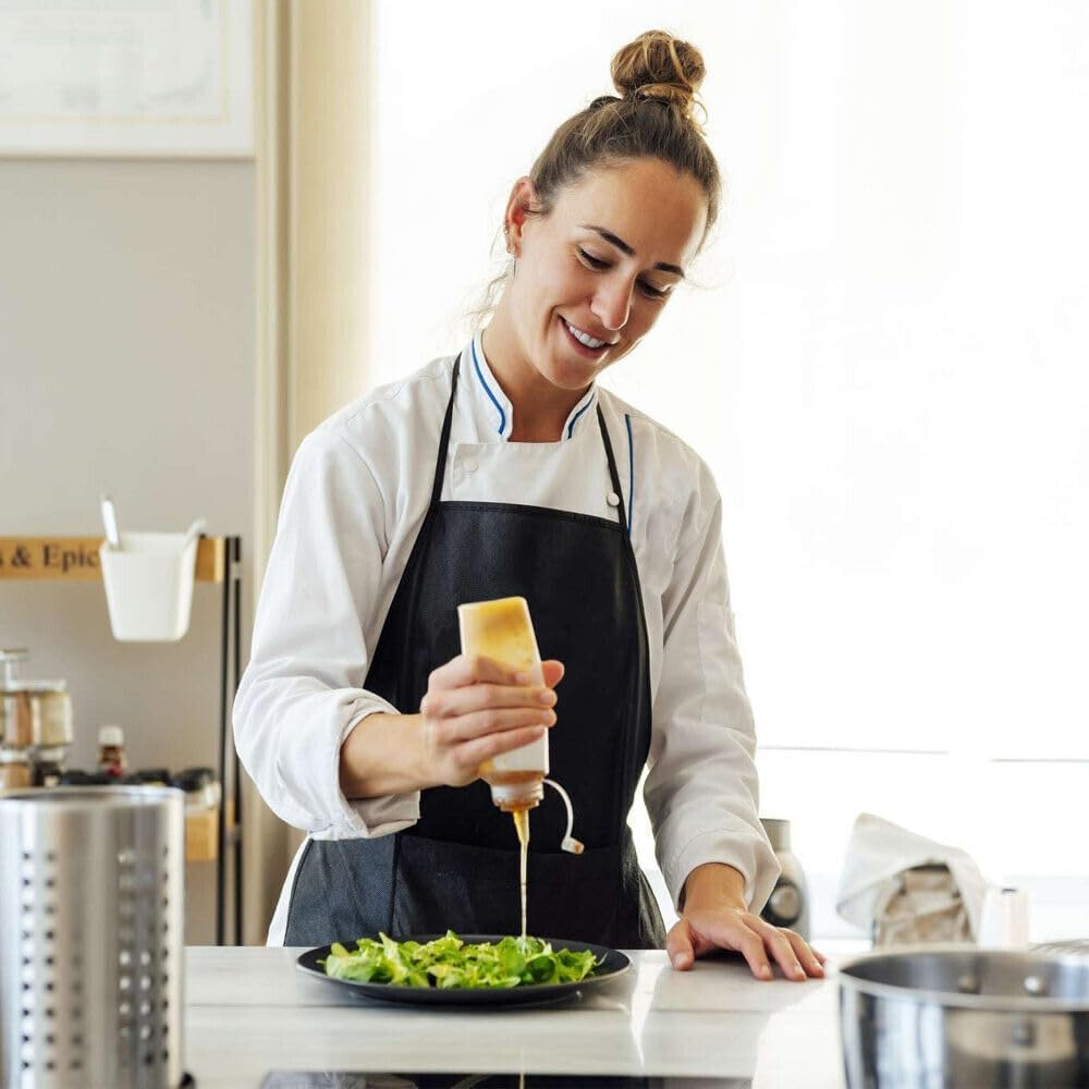 Leona Co 450Ml Plastic Squeeze Bottles Multipurpose Squirt Bottles for Ketchup, Condiments, BBQ Sauce, Dressing, Barbecue, Grilling, Crafts, Syrup and More