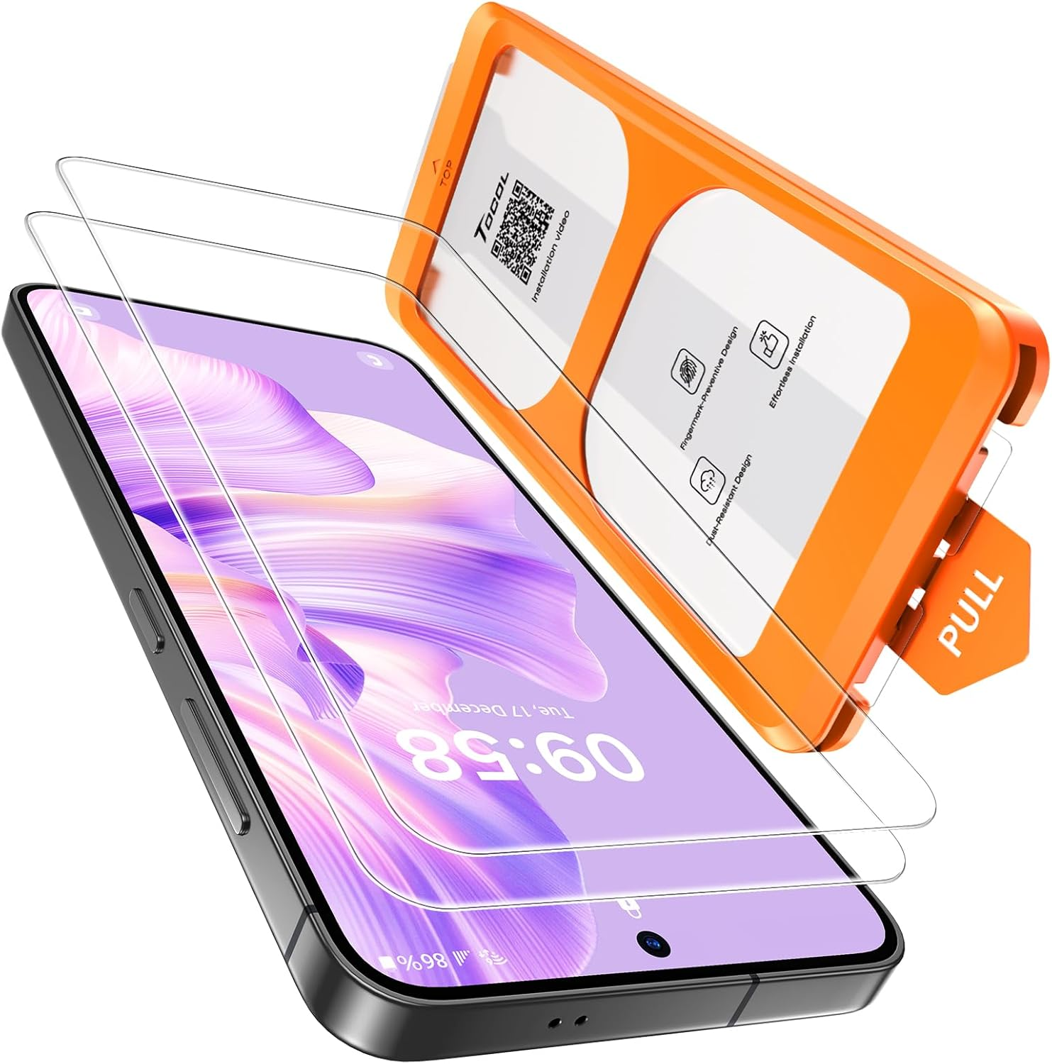 TOCOL 2 Pack for Samsung Galaxy S25 Ultra Screen Protector 6.9-Inch Instant Installation, 14FT Military Grade Shatterproof, 9H+ Hardness Tempered Glass HD Clear Protection No Bubbles No Dust